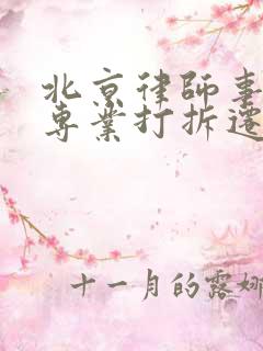 北京律师事务所专业打拆迁官司的有哪些