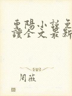 曹阳小说免费阅读全文最新章节