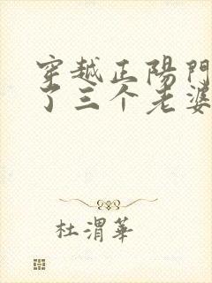 穿越正阳门下娶了三个老婆的小说