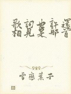 歌词也许还能再相见是哪首歌