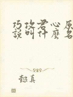 巧攻君心原著小说叫什么名字