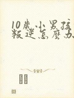 10岁小男孩的叛逆怎么办