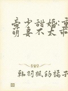 帝少甜婚:重生萌妻不太乖