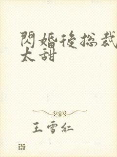 闪婚后总裁娇妻太甜