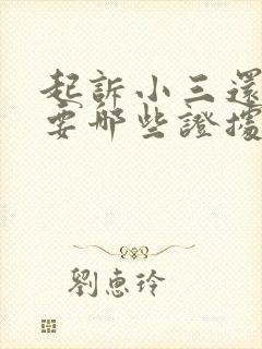 起诉小三还钱需要哪些证据