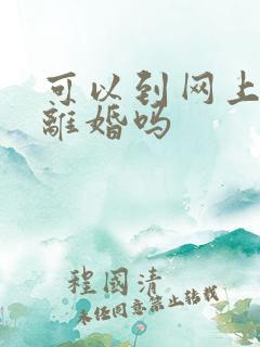 可以到网上起诉离婚吗