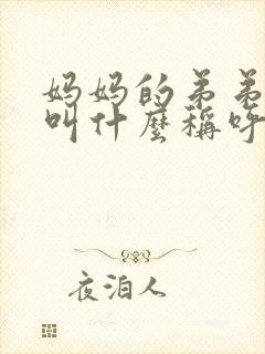 妈妈的弟弟老婆叫什么称呼