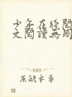 少年在线阅读全文阅读无删减