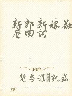 新郎新娘敬酒怎么回词