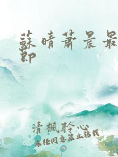 苏晴萧晨最新章节