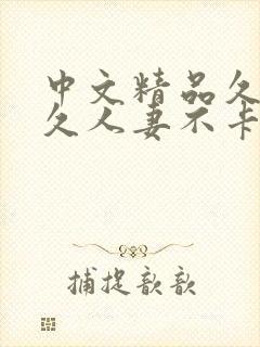 中文精品久久久久人妻不卡