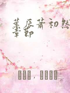 叶辰萧初然更新章节