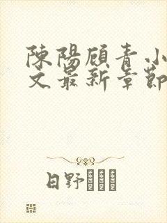 陈阳顾青小说全文最新章节免费阅读