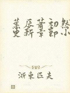 叶辰萧初然最新更新章节小说