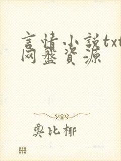 言情小说txt网盘资源