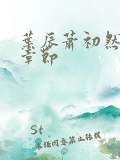 叶辰萧初然最快章节