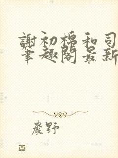 谢初棉和司允霆笔趣阁最新章节