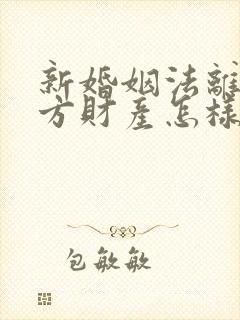 新婚姻法离婚一方财产怎样分割