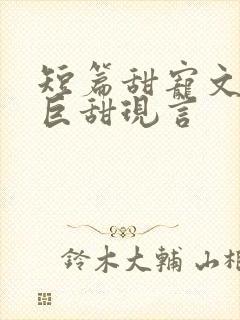 短篇甜宠文推荐巨甜现言