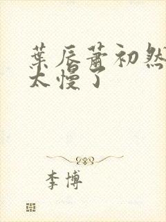 叶辰萧初然更新太慢了