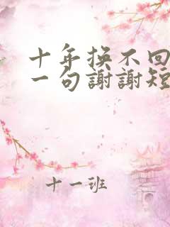 十年换不回你的一句谢谢短剧免费观