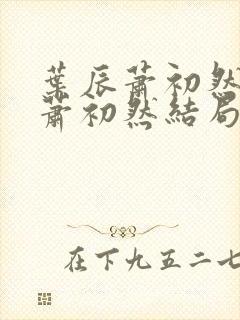 叶辰萧初然叶辰萧初然结局