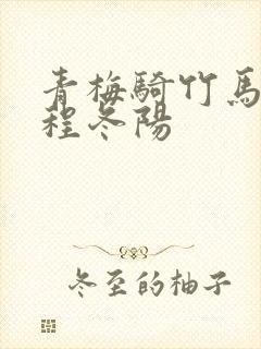青梅骑竹马小说程冬阳