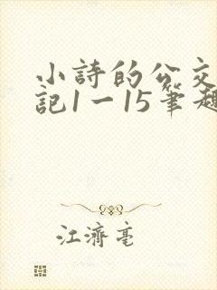 小诗的公交车日记1一15笔趣阁