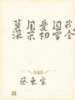 莫用爱囚我傅寒深宋初雪全文阅读