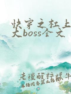 快穿之杠上反派大boss全文