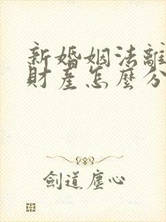 新婚姻法离婚后财产怎么分割