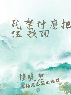 我拿什么把你留住 歌词