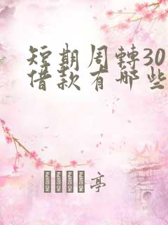 短期周转30天借款有哪些