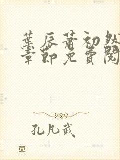 叶辰萧初然全部章节免费阅读