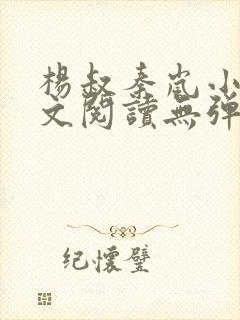 杨叔秦岚小说全文阅读无弹窗