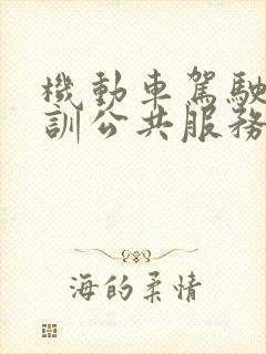 机动车驾驶员培训公共服务