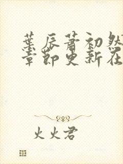 叶辰萧初然最新章节更新在线阅读