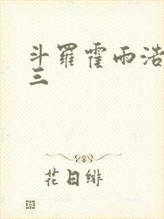 斗罗霍雨浩x唐三