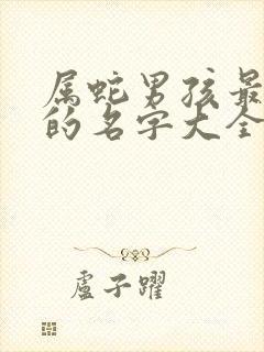 属蛇男孩最吉利的名字大全