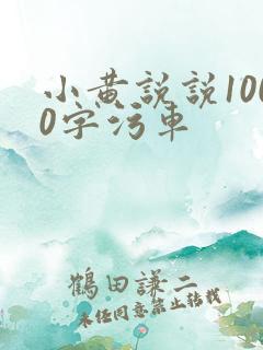 小黄说说1000字污车