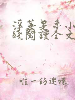 浮华是梦小说在线阅读全文