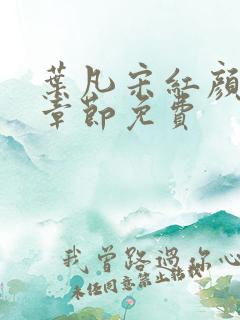 叶凡宋红颜最新章节免费