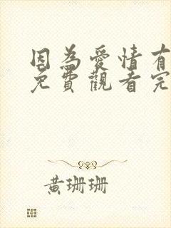 因为爱情有多美免费观看完整版电视剧