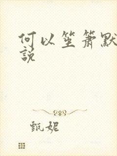 何以笙箫默 小说