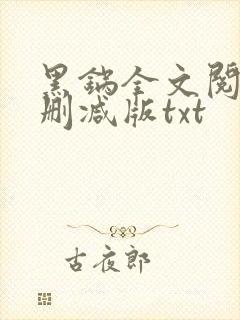黑锅全文阅读无删减版txt