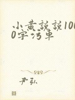 小黄说说1000字污车