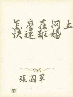 怎么在网上办理快速离婚