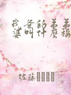 我爸的弟弟的老婆叫什么称呼