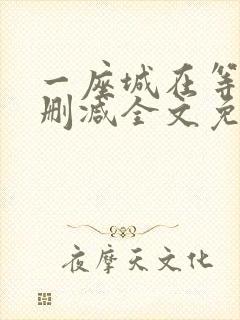 一座城在等你无删减全文免费阅读