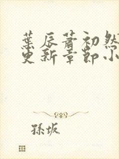 叶辰萧初然最新更新章节小说